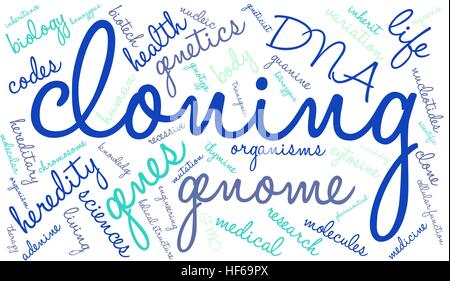 Cloning word cloud on a white background. Stock Vector