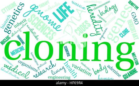 Cloning word cloud on a white background. Stock Vector