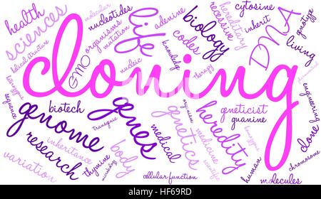 Cloning word cloud on a white background. Stock Vector