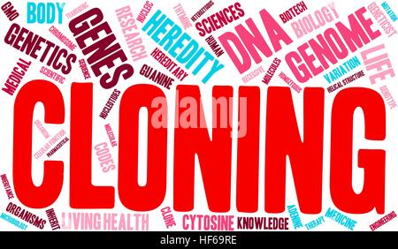 Cloning word cloud on a white background. Stock Vector