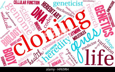 Cloning word cloud on a white background. Stock Vector