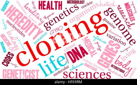 Cloning word cloud on a white background. Stock Vector