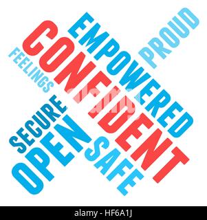 Confident word cloud on a white background. Stock Vector