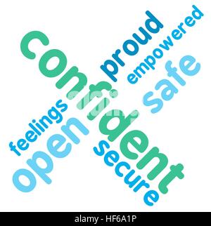 Confident word cloud on a white background. Stock Vector