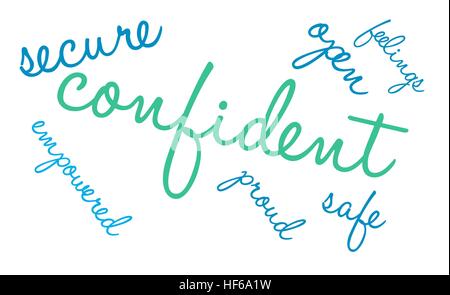 Confident word cloud on a white background. Stock Vector