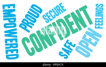 Confident word cloud on a white background. Stock Vector