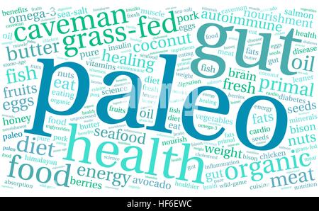 Paleo word cloud on a white background. Stock Vector