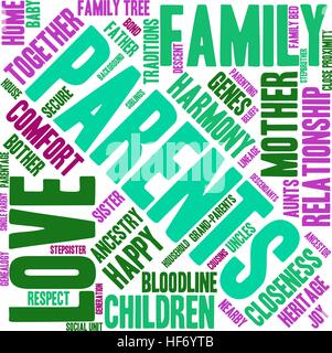 Parents word cloud on a white background. Stock Vector