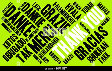 Thank You word cloud on a white background. Stock Vector