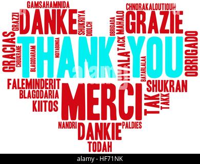 Thank You word cloud on a white background. Stock Vector