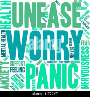 Worry word cloud on a white background. Stock Vector