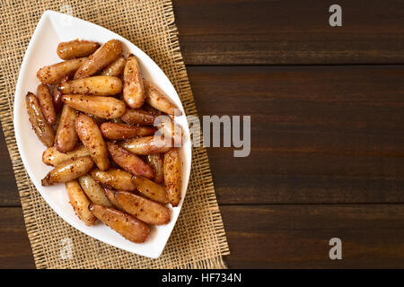 Peeled cooked Chilean pinones pine nuts of the Chilean pine or monkey puzzle tree (lat. Araucaria araucana) Stock Photo