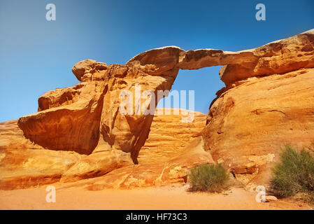 Wadi Rum Burdah Rock Bridge, Jordan, Middle East Stock Photo