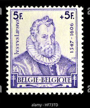 Belgian postage stamp (1942) : Justus Lipsius / Joose Lips / Joost Lips (1547 – 1606) Flemish philologist and humanist. Stock Photo