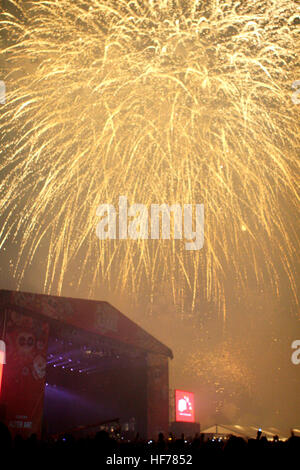 KRAKOW, POLAND - AUGUST 22, 2008: Coke Live Festival, o/p stage Stock Photo