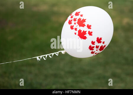 Canada Day balloon with maple leaf design Stock Photo