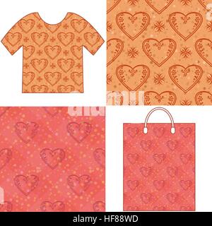 Valentine Seamless Patterns Stock Vector