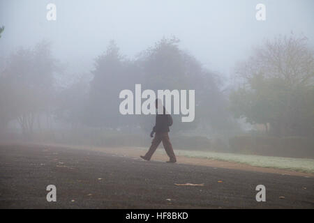 Finsbury Park, North London, UK. 28th Dec, 2016. London woke up to dense fog on very cold and frosty morning in Finsbury Park, North London © Dinendra Haria/Alamy Live News Stock Photo