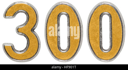 Metal numeral 300, three hundred, isolated on white background Stock Photo