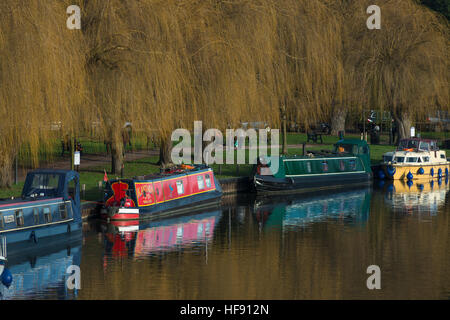 Ely river waterfront quayside boats River Great Ouse. Stock Photo