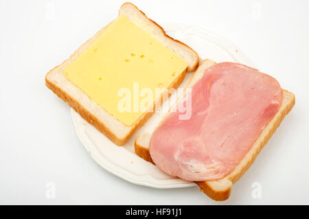 Ham and cheese sandwich Stock Photo