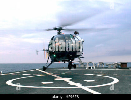 A Chetak helicopter from the Indian Rajput-class destroyer INS Rana ...
