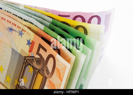 Euro notes, fanned out Stock Photo