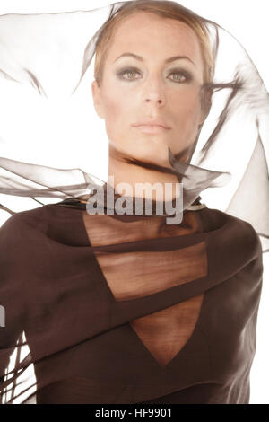 Beauty portrait, woman wearing veil Stock Photo