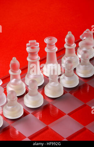 Red Chess Background Leadership background. Red chess king in front on white background ...