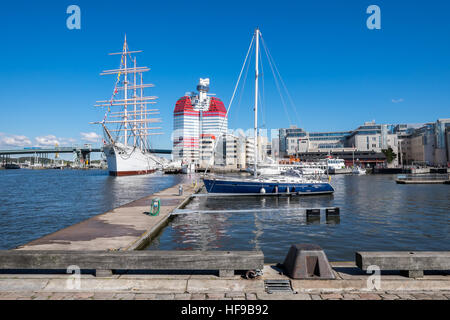 Lilla bommen harbor with famous ship Viking in Gothenburg, Sweden Stock Photo