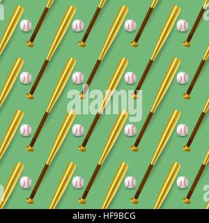 Baseball Sport Inventory Seamless Pattern Stock Vector