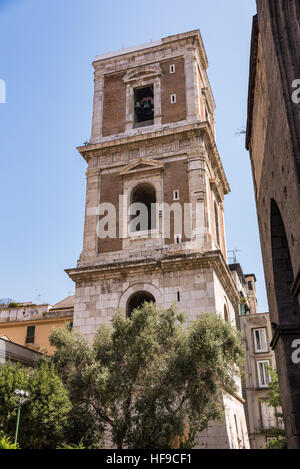 Bell tower of the Basilica of Santa Chiara in Naples, Italy Stock Photo