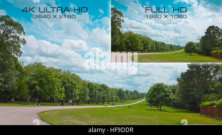 Comparison 3840x2160 4K Ultra HD with 1920x1080 Full HD Stock Photo - Alamy