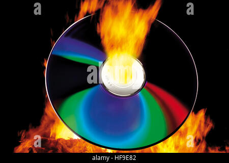 Burning CD/DVD Stock Photo