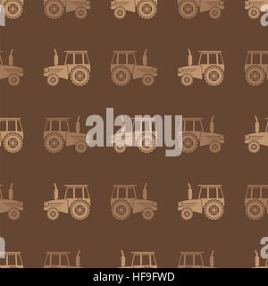 Tractor Icon Seamless Pattern for Farm Stock Photo