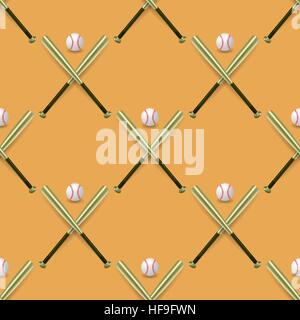 Baseball Sport Inventory Seamless Pattern Stock Vector