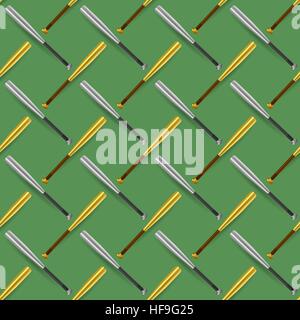 Baseball Sport Inventory Seamless Pattern Stock Vector