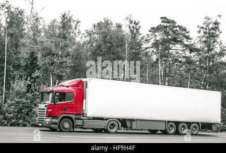 big rig line-haul truck, motion Stock Photo