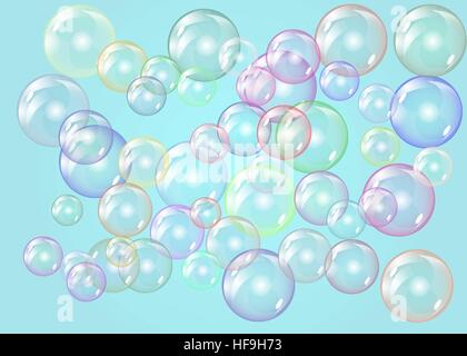 multicolor bubbles in blue sky. 10 EPS Stock Vector