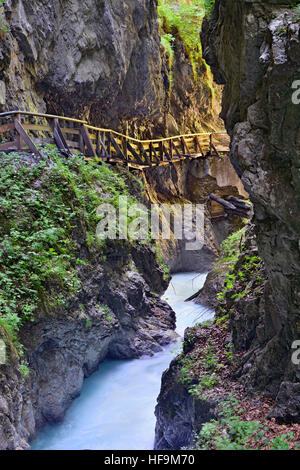 Path through Wolfsklamm Gorge, Stans, Tyrol, Austria Stock Photo