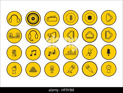 music icons Stock Vector
