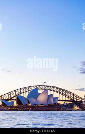 Sydney, city skyline at sunset, Australia Stock Photo