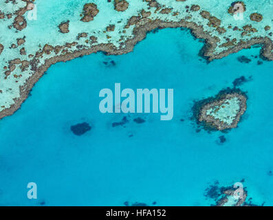 Great Barrier Reef from above, Queensland, Australia Stock Photo