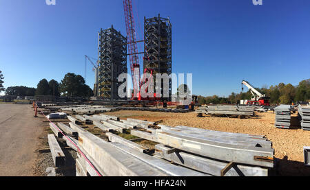 Structural Test Stand for Space Launch System Changing Skyline at NASA Marshall Structural Test Stand for Space Launch System Changing Skyline at 26486230442 o Stock Photo