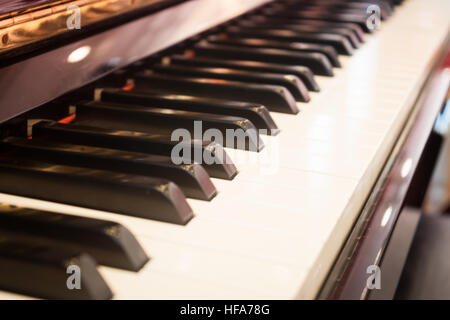 Piano keyboard with selective focus, stock photo Stock Photo