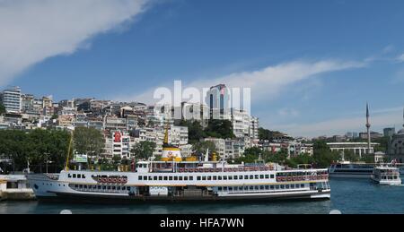 Karakoy Ferry Station at the Bosphorus in Istanbul, Turkey Stock Photo