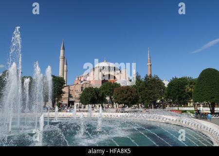 Beautiful Hagia Sophia Museum in Istanbuls Oldtown Sultanahmet, Turkey Stock Photo