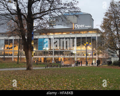 Frankfurt Oper, modern opera house at 'Willy Brandt Platz' in the center of Frankfurt am Main, Hesse, Germany Stock Photo