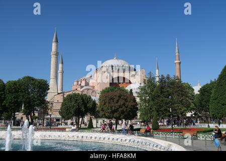 Beautiful Hagia Sophia Museum in Istanbuls Oldtown Sultanahmet, Turkey Stock Photo