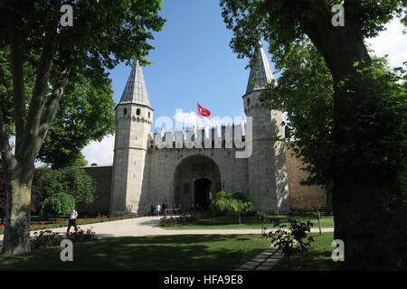 Topkapi Palace Museum in Istanbul - The Gate of Salutation is the Main Entrance Stock Photo